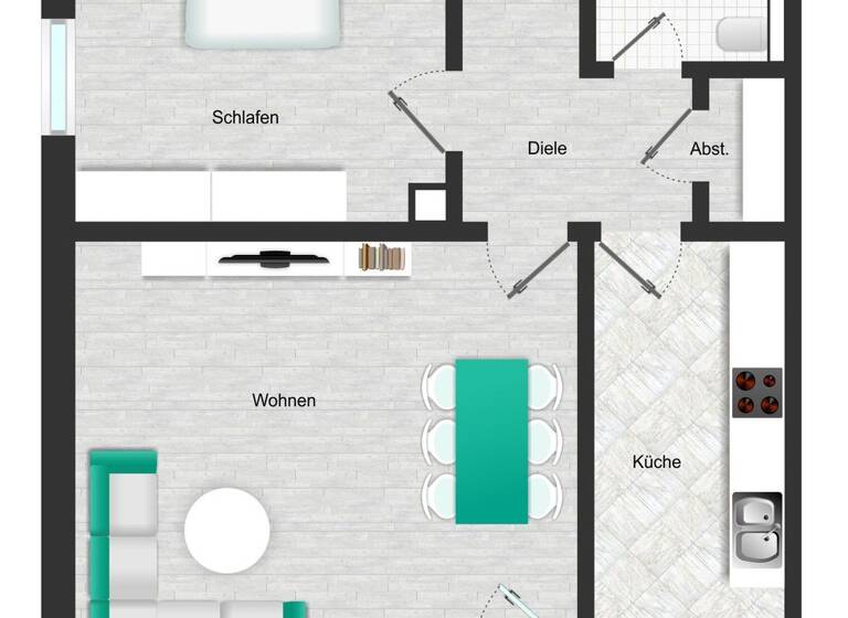 Wohnung zur Miete 1.124 € 2 Zimmer 57,1 m² 6. Geschoss frei ab sofort Bellinzonastraße 5 Thalk.Obersendl.-Forsten-Fürstenr.-Solln München 81475