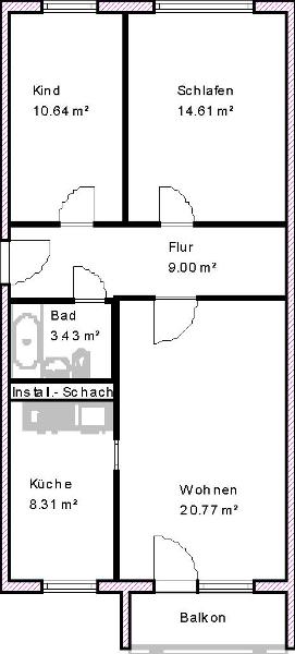 Wohnung zur Miete 406 € 3 Zimmer 67,7 m²<br/>Wohnfläche 4.<br/>Geschoss 01.01.2025<br/>Verfügbarkeit Sankt-Josef-Straße 49 Marktbreite Magdeburg 39130