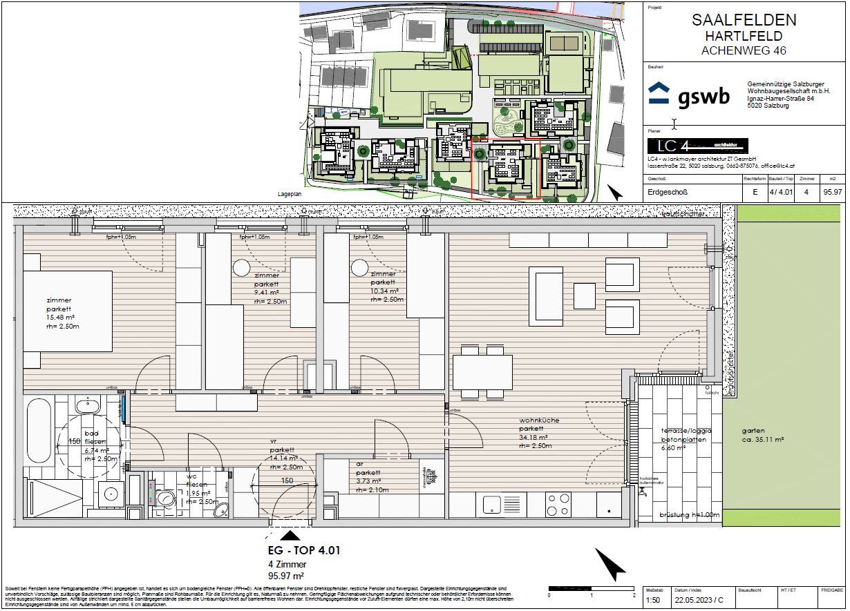 Wohnung zum Kauf provisionsfrei 562.799 € 4 Zimmer 96 m²<br/>Wohnfläche EG<br/>Geschoss Achenweg 46 Saalfelden am Steinernen Meer 5760