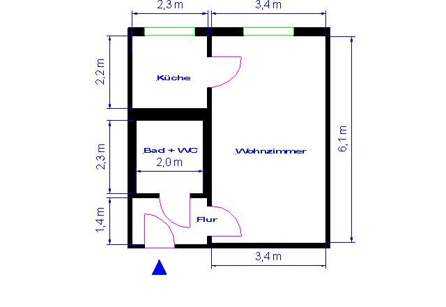 Wohnung zur Miete 210 € 1 Zimmer 31,7 m²<br/>Wohnfläche EG<br/>Geschoss Salvador-Allende-Str. 24 Neustädter Platz Magdeburg 39126