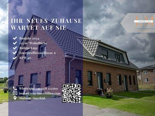 Doppelhaushälfte zum Kauf - Erstbezug 375.000 € 5 Zimmer 125 m² 375 m² Grundstück Mulsum Kutenholz 27449