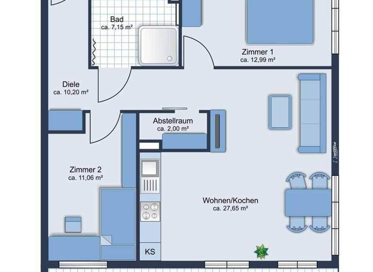 Wohnung zur Miete 1.092 € 3 Zimmer 84 m² EG Steinbeck Buchholz in der Nordheide 21244