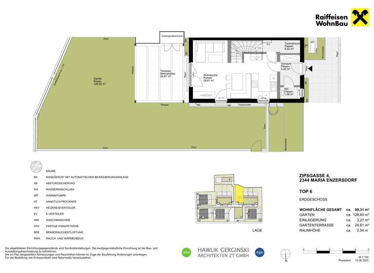 Reihenmittelhaus zum Kauf - Erstbezug provisionsfrei 707.700 € 4 Zimmer 99,3 m² Zipsgasse Maria Enzersdorf 2344