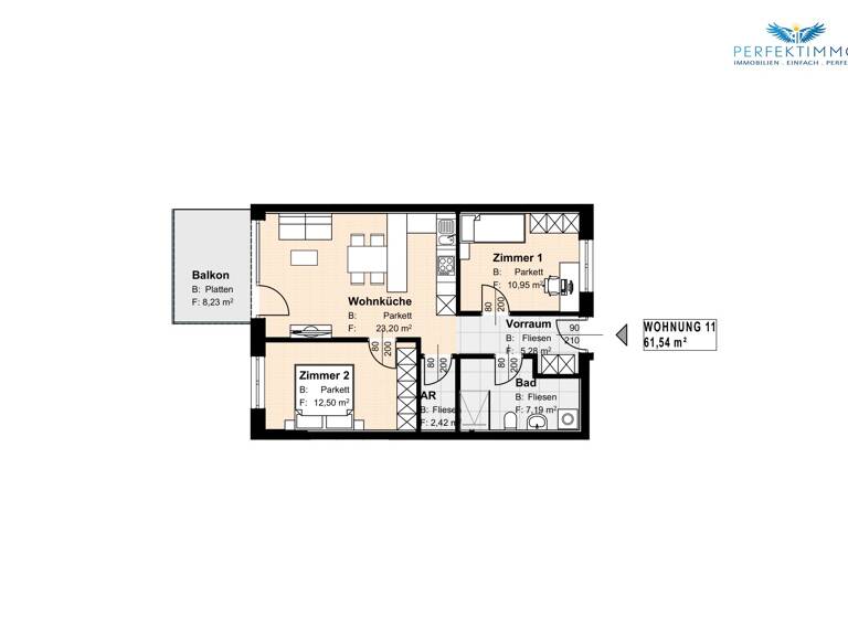 Wohnung zum Kauf 340.000 € 3 Zimmer 61,5 m² 1. Geschoss Haiming 6425