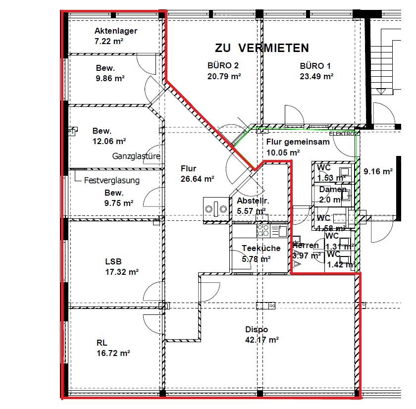 Büro-/Praxisfläche zur Miete 1.500 € Tal Erlangen 91054