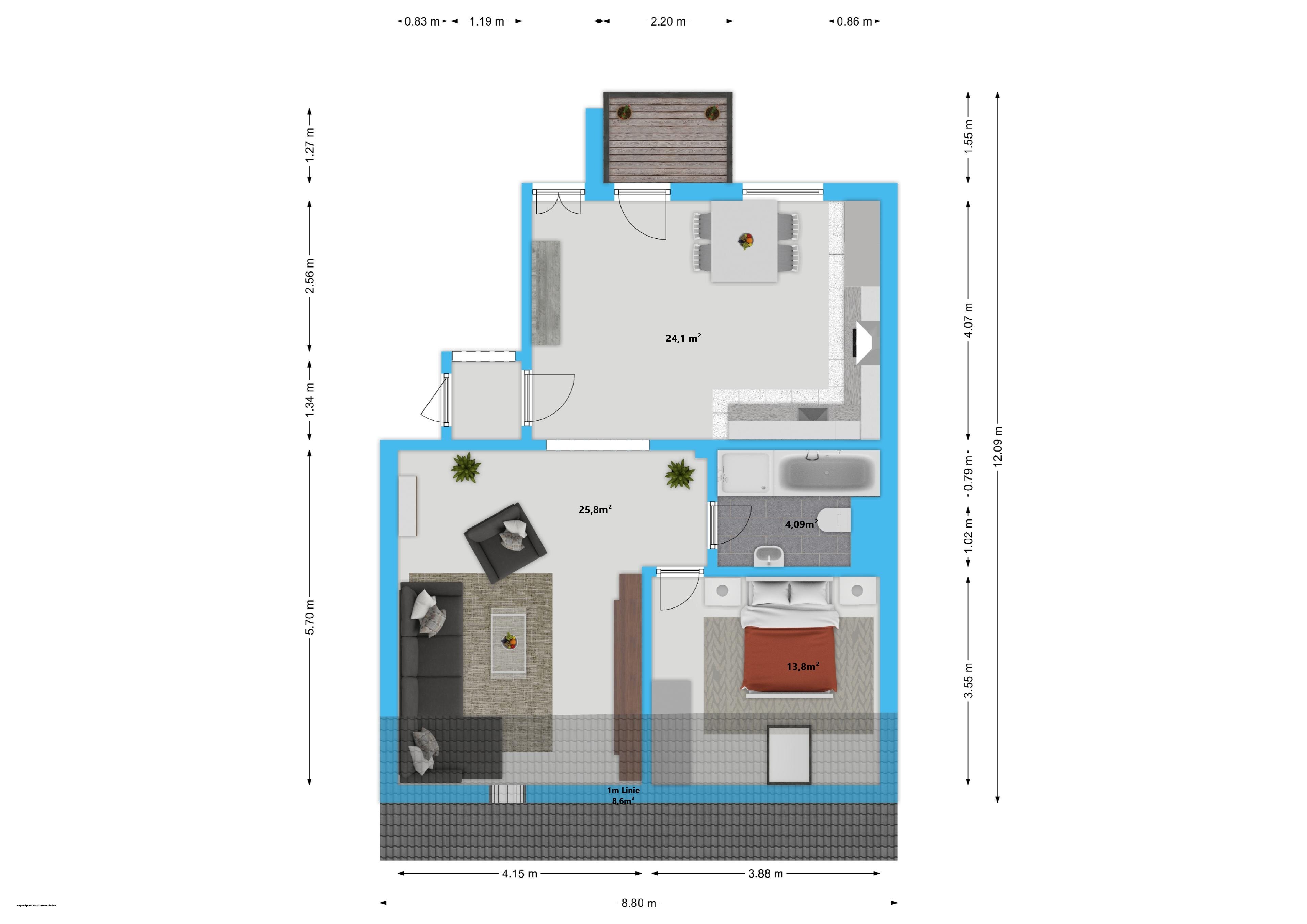 Wohnung zur Miete 900 € 2 Zimmer 62 m²<br/>Wohnfläche 3.<br/>Geschoss ab sofort<br/>Verfügbarkeit Eckernförder Straße 381 Suchsdorf Bezirk 2 Kiel 24107