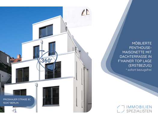 Penthouse zur Miete - Erstbezug 1.600 € 2 Zimmer 59 m² 3. Geschoss Proskauer Straße 8c Friedrichshain Berlin 10247