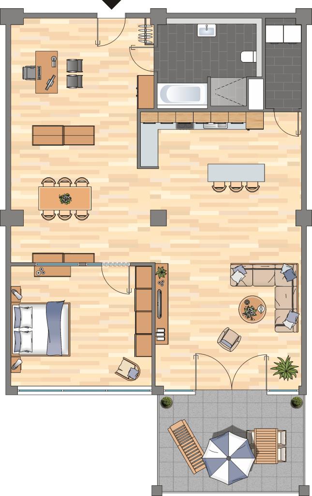 Wohnung zur Miete 1.399 € 2 Zimmer 126,7 m²<br/>Wohnfläche 3.<br/>Geschoss Am Tabakquartier 52 Woltmershausen Bremen 28197