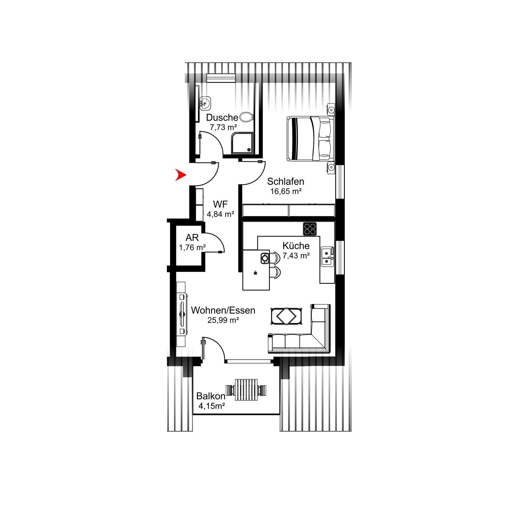 Wohnung zum Kauf provisionsfrei 309.000 € 2 Zimmer 62,5 m²<br/>Wohnfläche 2.<br/>Geschoss Scheffelstraße 70a Bad Dürrheim Bad Dürrheim 78073