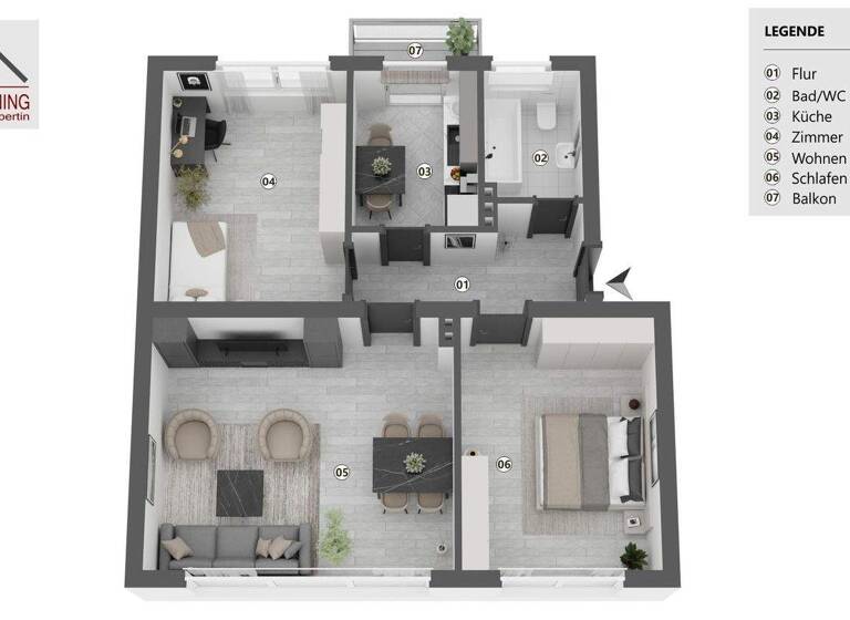 Wohnung zum Kauf provisionsfrei 129.000 € 3 Zimmer 69,1 m² 1. Geschoss Moosbürg Weiden 92637