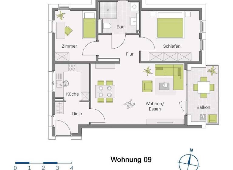 Wohnung zum Kauf - Erstbezug 447.400 € 3 Zimmer 80,6 m² Niederweiler Müllheim 79379
