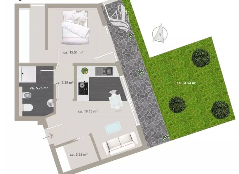 Studio zum Kauf 412.000 € 2 Zimmer 75 m² Naturns 39025