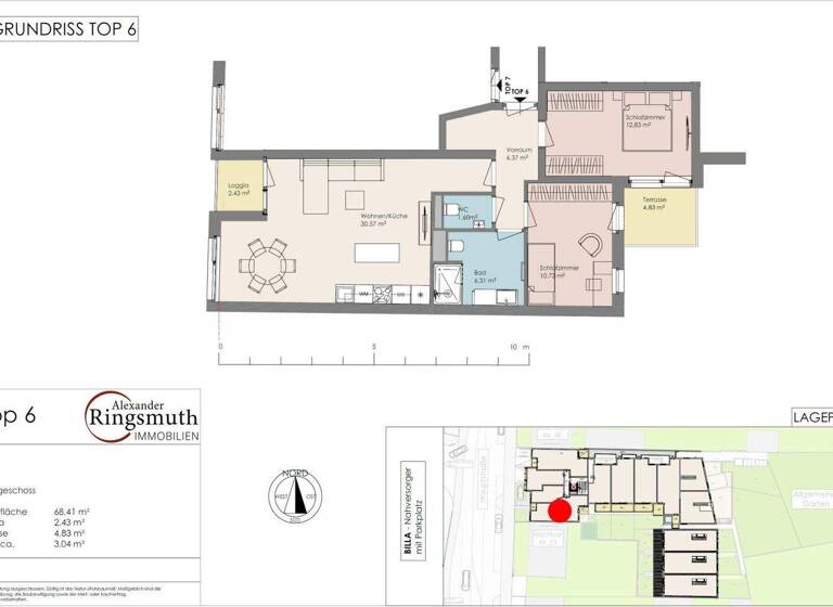 Wohnung zum Kauf - Erstbezug provisionsfrei 453.400 € 3 Zimmer 68,4 m² 1. Geschoss Maria Enzersdorf 2344