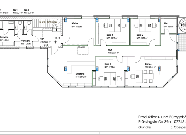 Büro zur Miete - Erstbezug 2.375 € 5 Zimmer 190 m² Bürofläche Göschwitz Jena 07745