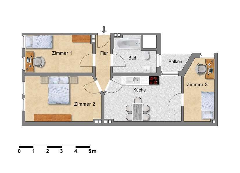 Wohnung zur Miete 799 € 3 Zimmer 84,4 m²<br/>Wohnfläche 1.<br/>Geschoss Immermannstr. 8 Olvenstedter Platz Magdeburg 39108