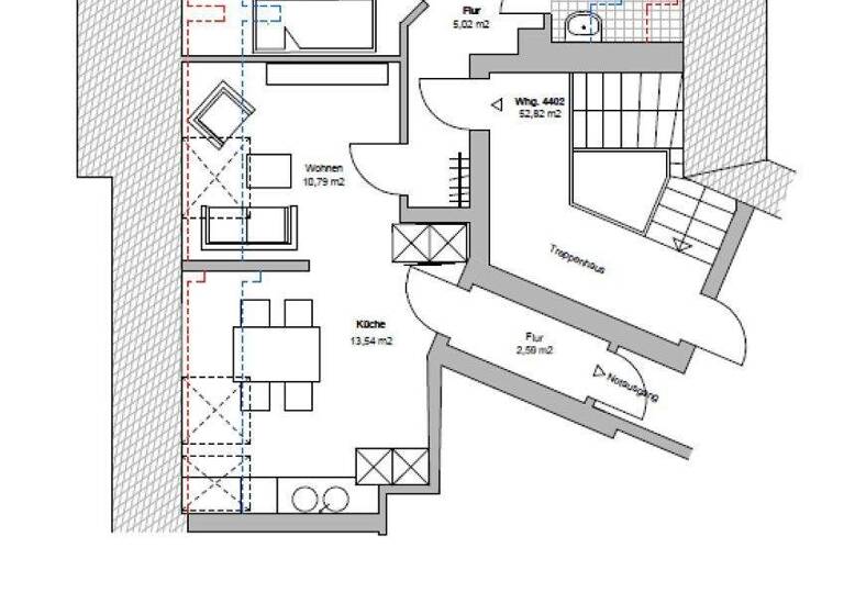 Wohnung zur Miete 790 € 2 Zimmer 52,8 m² 4. Geschoss Anhalter Straße 24a Eutritzsch Leipzig 04129