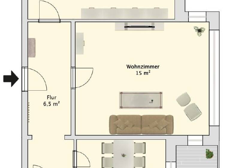 Wohnung zum Kauf 89.000 € 2 Zimmer 48,6 m² 1. Geschoss frei ab sofort Heppens Wilhelmshaven-Heppens 26384