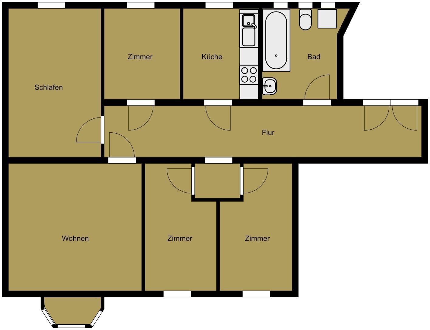 Wohnung zur Miete 540 € 5 Zimmer 98,3 m²<br/>Wohnfläche 2.<br/>Geschoss 01.01.2025<br/>Verfügbarkeit Wittigstraße 18 Meißen Meißen 01662