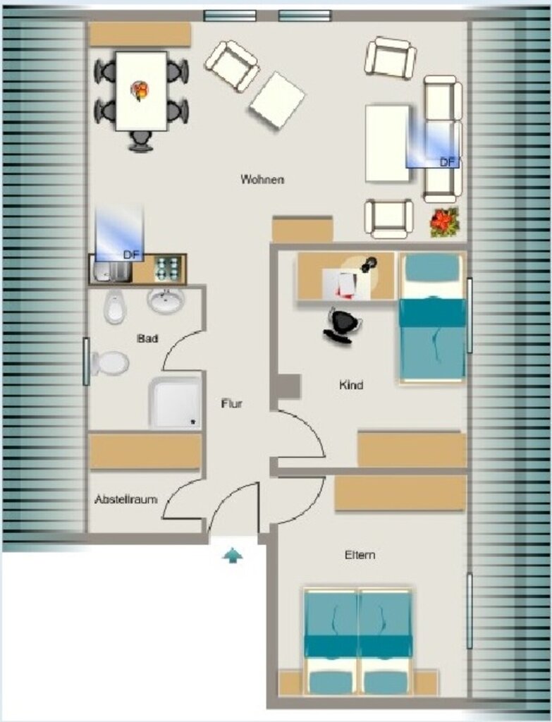 Wohnung zur Miete 427 € 2,5 Zimmer 49,5 m²<br/>Wohnfläche 3.<br/>Geschoss Wetterstraße 26 Meerbeck Moers 47443