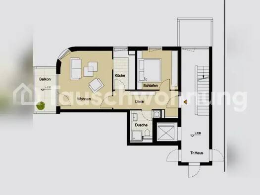 Wohnung zur Miete Tauschwohnung 1.100 € 2 Zimmer 60 m² 3. Geschoss Auerberg Bonn 53117