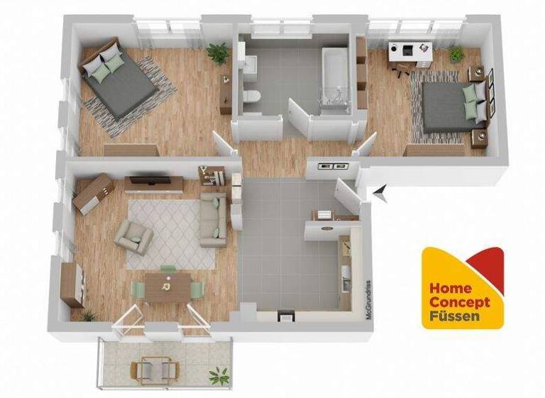 Wohnung zum Kauf 350.000 € 3 Zimmer 88,4 m² 2. Geschoss Füssen 87629