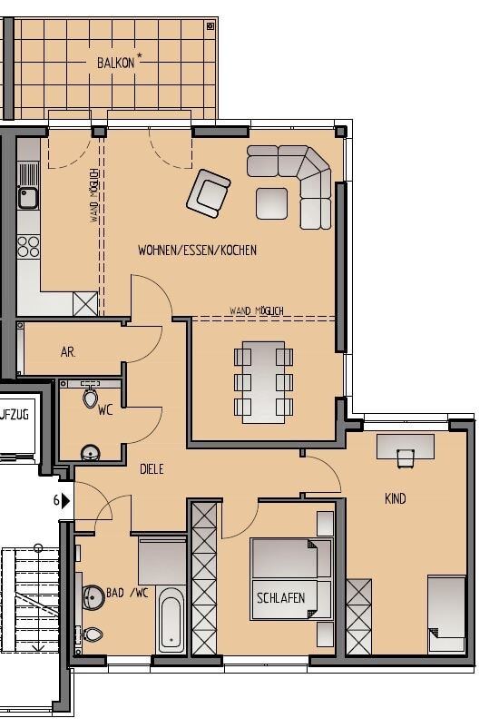 Wohnung zum Kauf provisionsfrei 459.000 € 4 Zimmer 106 m²<br/>Wohnfläche Innenstadt Gevelsberg 58285