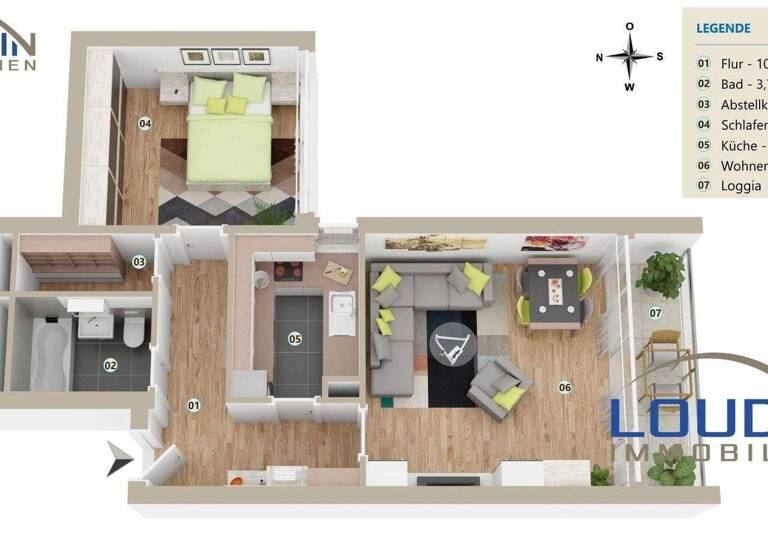 Wohnung zum Kauf 115.000 € 2 Zimmer 58,3 m² 1. Geschoss Lahr Lahr/Schwarzwald 77933