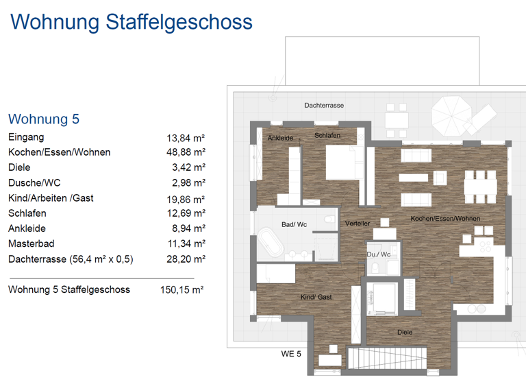 Penthouse zum Kauf provisionsfrei 704.200 € 3 Zimmer 150,2 m² 2. Geschoss frei ab 31.12.2028 Im Königsort 8 Methler Kamen 59174