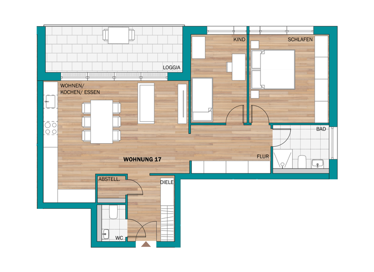 Wohnung zum Kauf provisionsfrei 491.800 € 3 Zimmer 84,1 m² 2. Geschoss frei ab 31.12.2027 Rüsselsheimer Straße 39-41 Waldhof Mannheim 68305