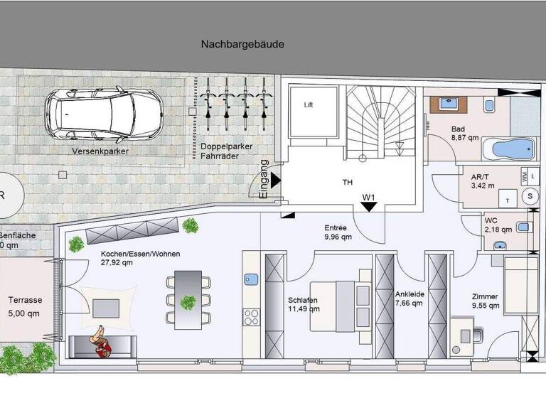 Terrassenwohnung zum Kauf - Erstbezug provisionsfrei 1.075.000 € 4 Zimmer 83,5 m² EG Ladenburger Straße 14 Neuenheim Heidelberg 69120