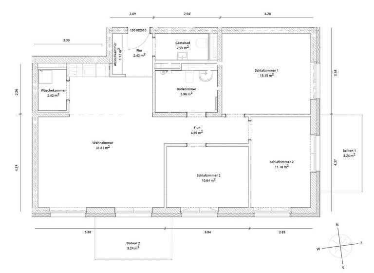 Wohnung zur Miete 1.860 € 4 Zimmer 95,5 m² 2. Geschoss Am Maselakepark 13 Spandau Berlin 13587