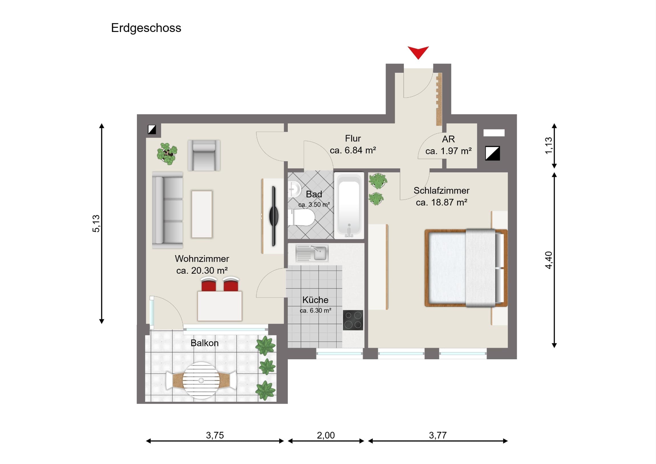 Wohnung zum Kauf 203.000 € 2 Zimmer 58 m²<br/>Wohnfläche ab sofort<br/>Verfügbarkeit Maxfeld Nürnberg 90409