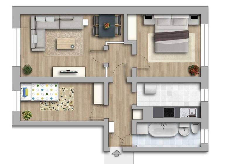 Wohnung zur Miete 329 € 3 Zimmer 57,7 m² EG Kastanienweg 45 Bernburg Bernburg (Saale) 06406