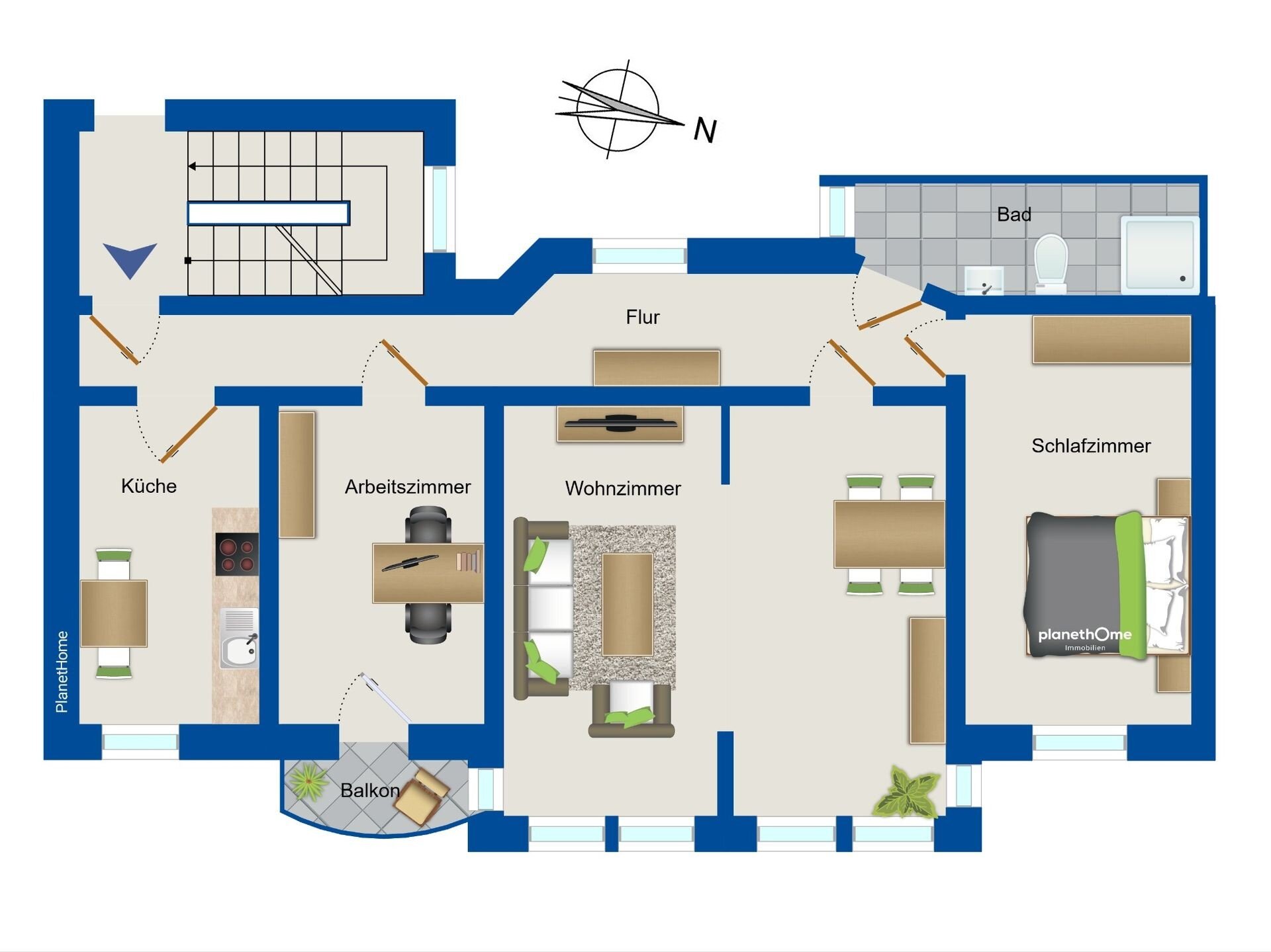 Wohnung zum Kauf 200.000 € 3 Zimmer 103 m²<br/>Wohnfläche 2.<br/>Geschoss Olvenstedter Platz Magdeburg 39108