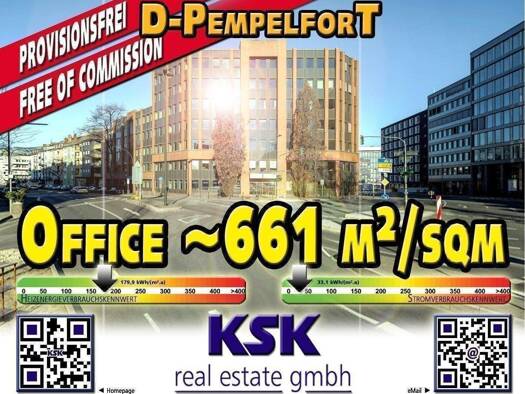 Bürofläche zur Miete provisionsfrei 19 € 661,3 m² Bürofläche teilbar von 446,2 m² bis 661,3 m² Pempelfort Stadtbezirk 1 40211