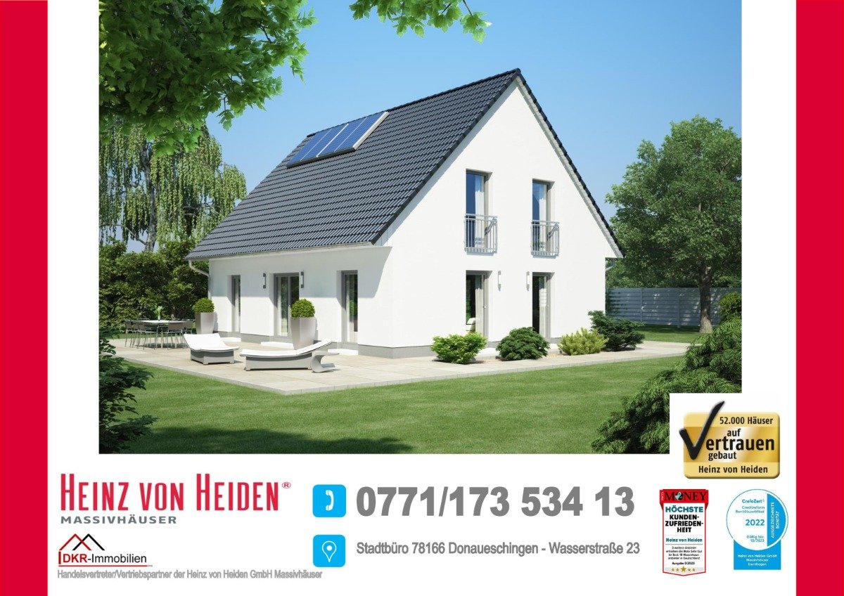 Einfamilienhaus zum Kauf provisionsfrei 299.790 € 5 Zimmer 128 m²<br/>Wohnfläche 500 m²<br/>Grundstück ab sofort<br/>Verfügbarkeit Wolterdingen Donaueschingen 78166