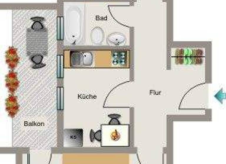 Wohnung zur Miete 535 € 2,5 Zimmer 57,2 m² EG Blenkerweg 32 Wellinghofen Dortmund 44265