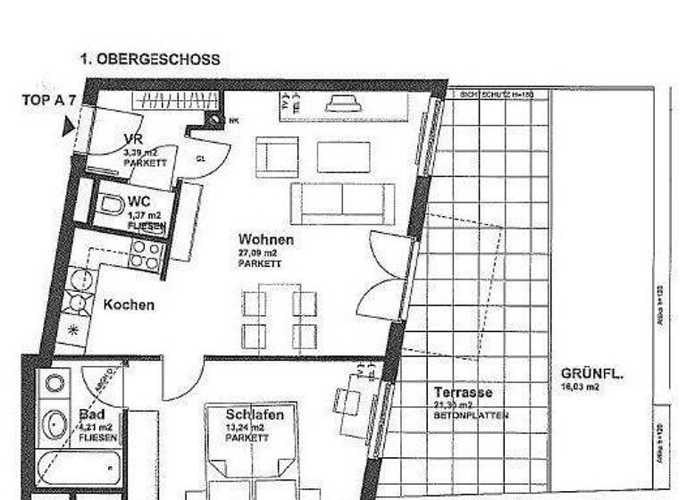 Wohnung zur Miete 974 € 2 Zimmer 49,3 m² 1. Geschoss Gentzgasse 160 Wien 1180