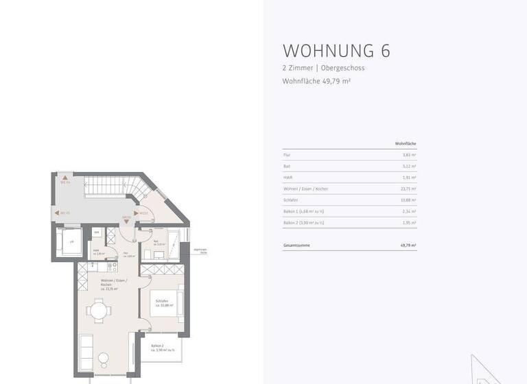 Wohnung zum Kauf - Erstbezug provisionsfrei 640.000 € 2 Zimmer 49,8 m² 1. Geschoss Thalk.Obersendl.-Forsten-Fürstenr.-Solln München 81477