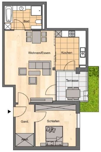 Terrassenwohnung zur Miete 1.080 € 2 Zimmer 80 m²<br/>Wohnfläche Leibnizstr. 52 Zwätzen Jena 07743