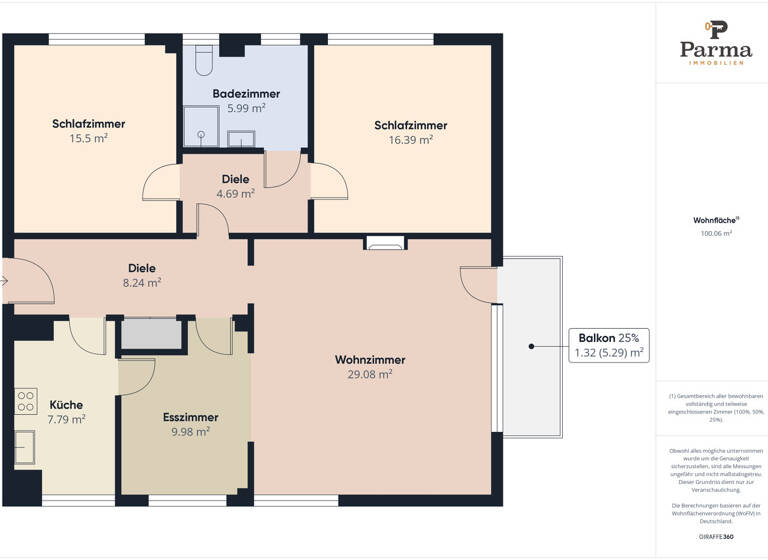 Wohnung zum Kauf 147.000 € 3 Zimmer 103 m²<br/>Wohnfläche 6.<br/>Geschoss Düren Düren 52351
