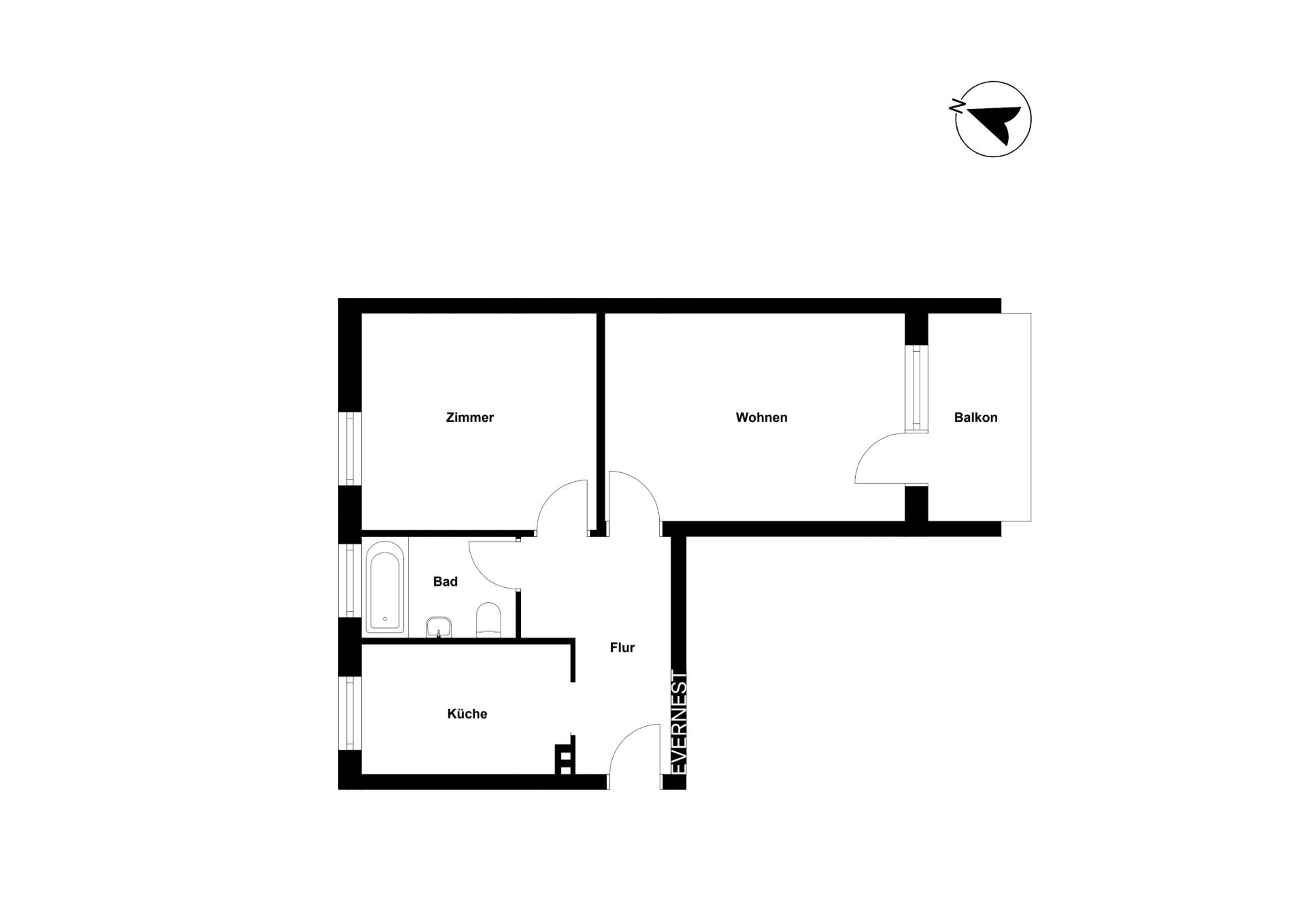 Wohnung zum Kauf 199.000 € 2 Zimmer 56 m²<br/>Wohnfläche Rönneburg Hamburg 21079