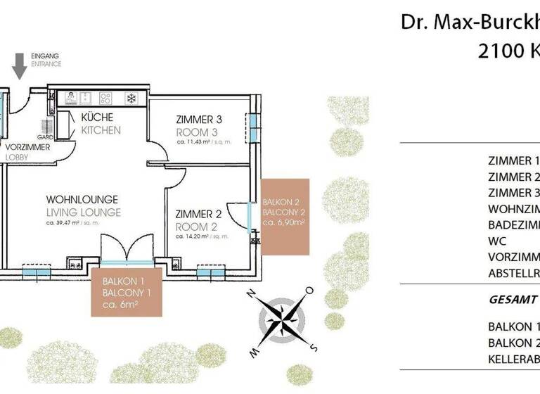 WG-Zimmer zur Miete 1.200 € 4 Zimmer 98,5 m² 2. Geschoss frei ab 01.05.2026 Doktor-Max-Burckhard-Ring 5 Korneuburg 2100