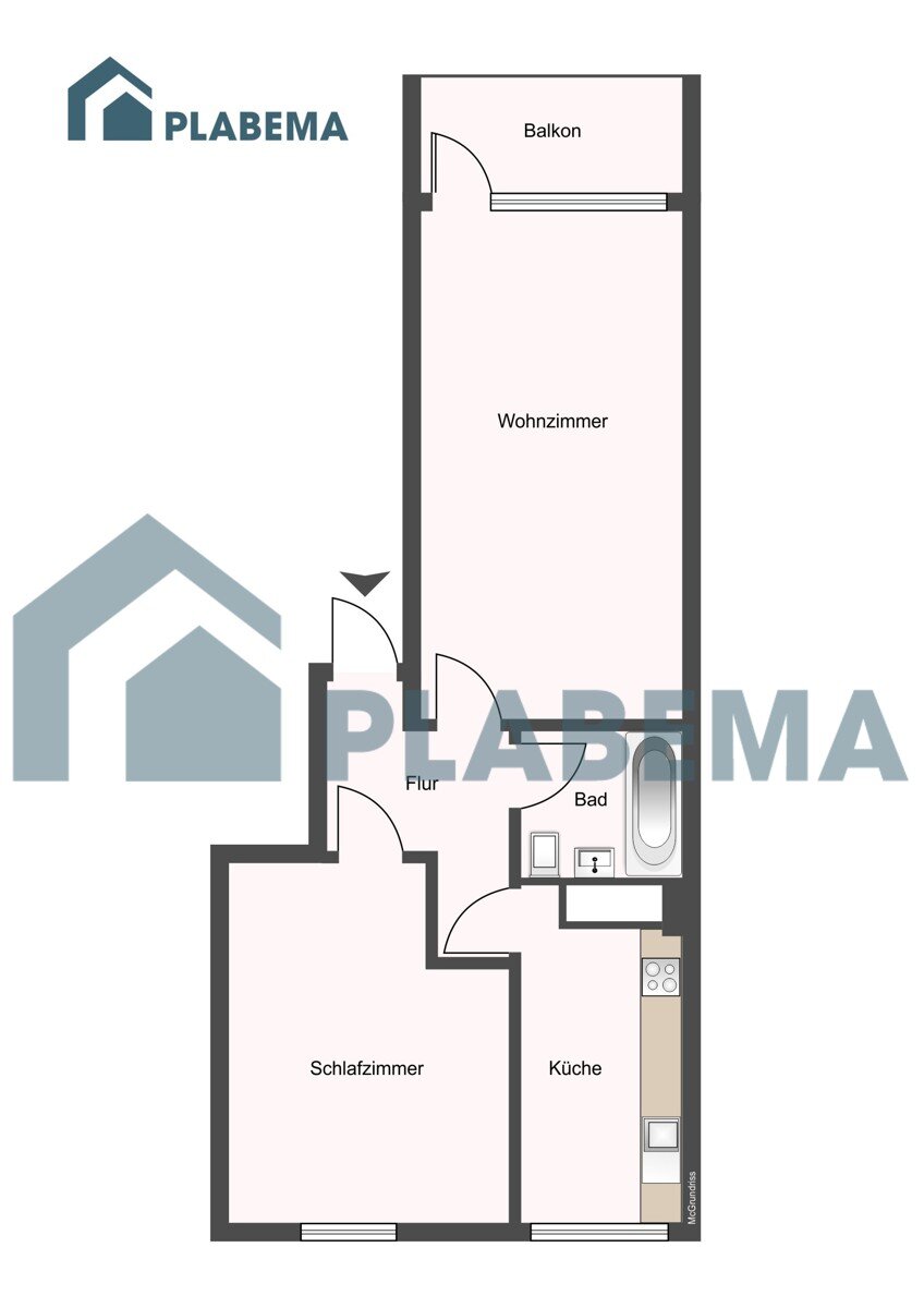 Wohnung zur Miete 780 € 2 Zimmer 46,3 m²<br/>Wohnfläche 3.<br/>Geschoss Hospitalstraße 10 Werdervorstadt Schwerin 19055