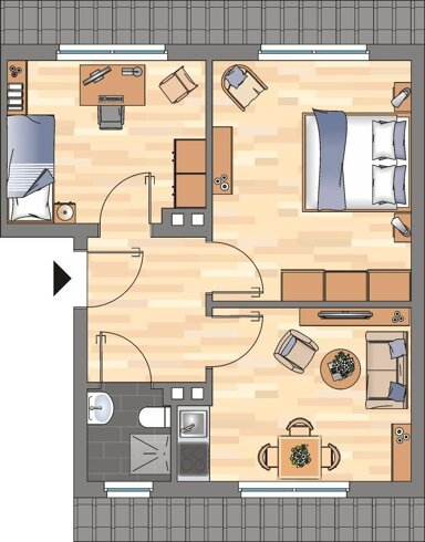 Wohnung zur Miete 298 € 2 Zimmer 41,3 m² 2. Geschoss Marienburger Straße 20 Bant Wilhelmshaven 26389