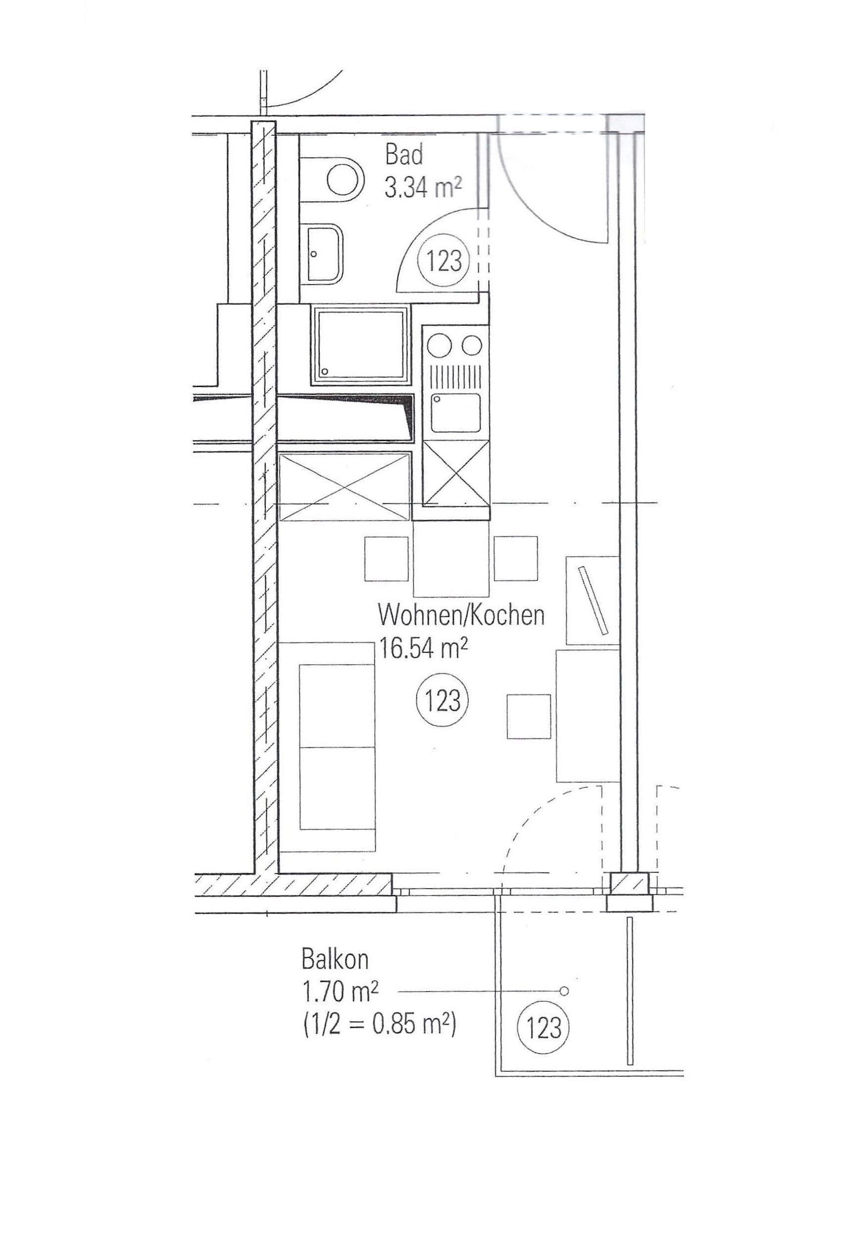 Wohnung zum Kauf 219.000 € 1 Zimmer 20,7 m²<br/>Wohnfläche 2.<br/>Geschoss Alt Moosach München 80992