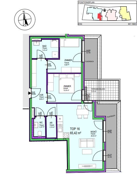 Wohnung zum Kauf 361.110,35 € 3 Zimmer 65,4 m²<br/>Wohnfläche Groß-Enzersdorf 2301