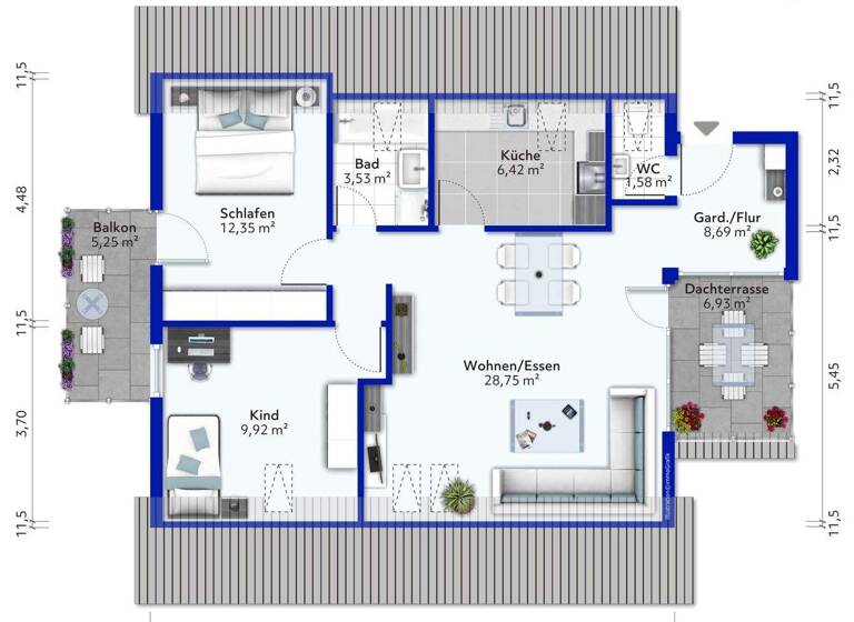 Wohnung zum Kauf 329.000 € 3,5 Zimmer 75,2 m² 2. Geschoss Gerlingen 70839