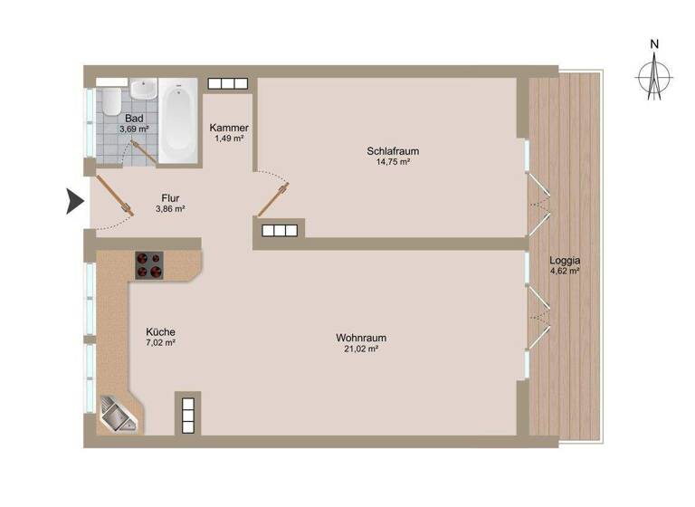 Wohnung zum Kauf 749.000 € 2 Zimmer 57 m² 7. Geschoss Schwabing-West München 80801