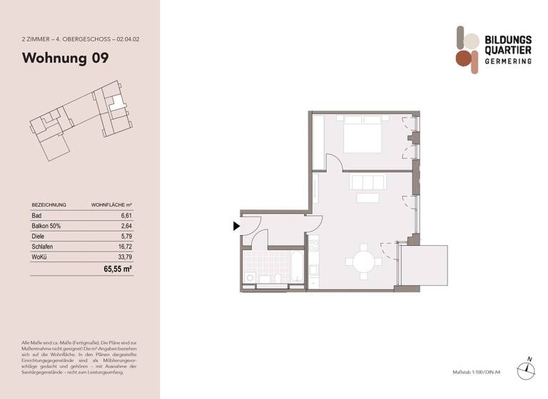 Wohnung zum Kauf provisionsfrei 639.000 € 2 Zimmer 65,6 m² 4. Geschoss Germering 82110